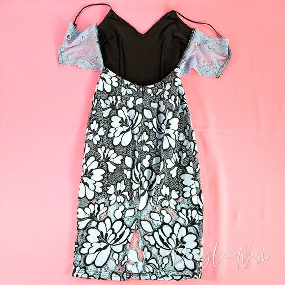 Missguided Floral Lace Back Bodycon Dress - Picture 5 of 13